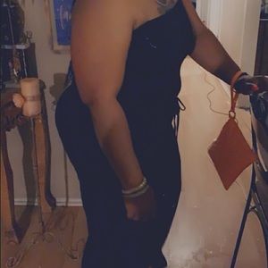 Black ladies one piece romper